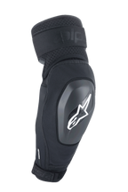 Alpinestars A-Impact Plasma Elite Shield Elbow Protector, Black with White Star Logo, TPU Hard Shell Protection with Dual Adjustable Straps, Mesh Ventilation, Ergonomic Pre-Curved Design, MTB Mountain Bike Protective Gear