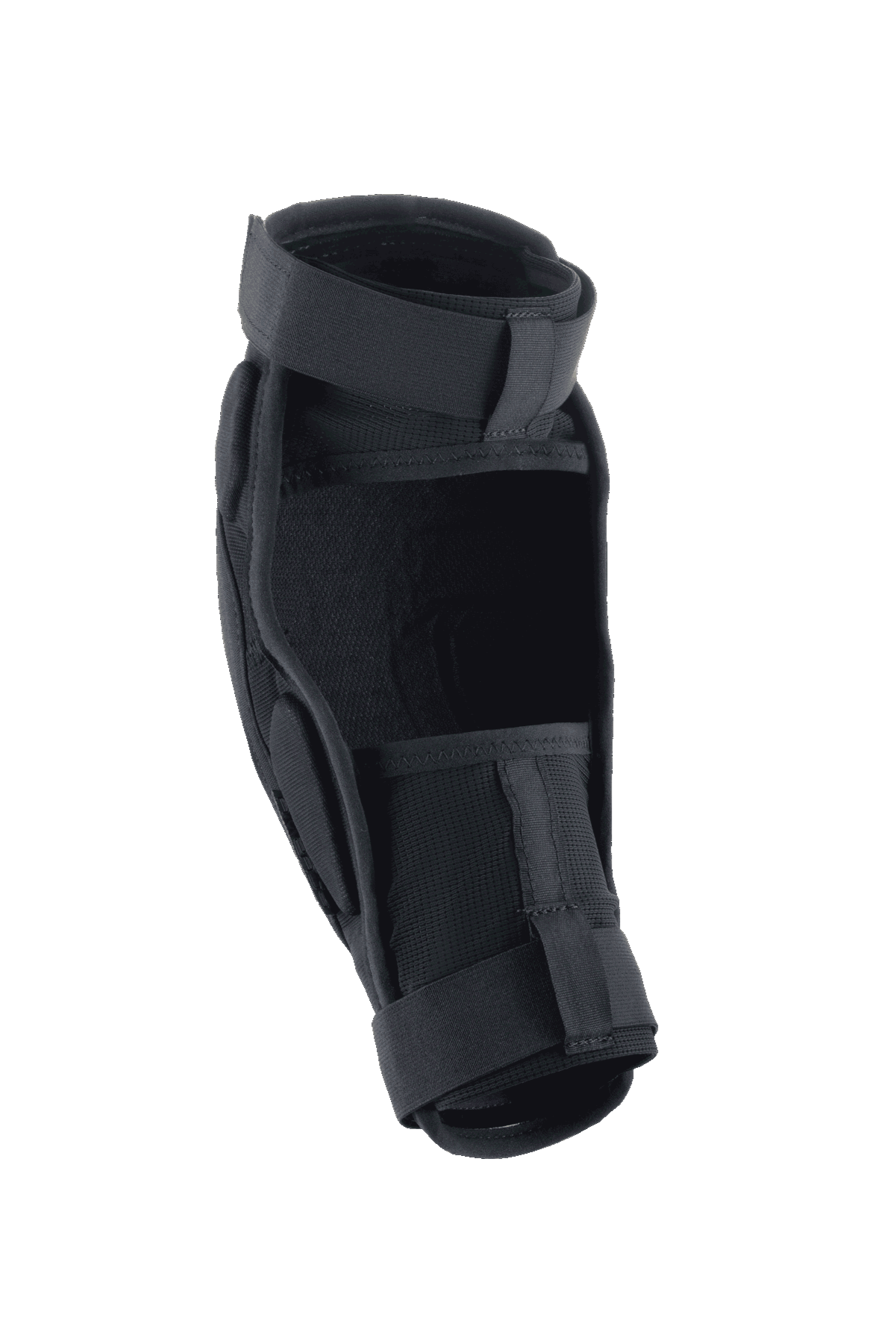 Alpinestars A-Impact Plasma Pro Elbow Protector, Black, back view showcasing dual strap closure and breathable mesh panels, ergonomic design for mountain bike protection