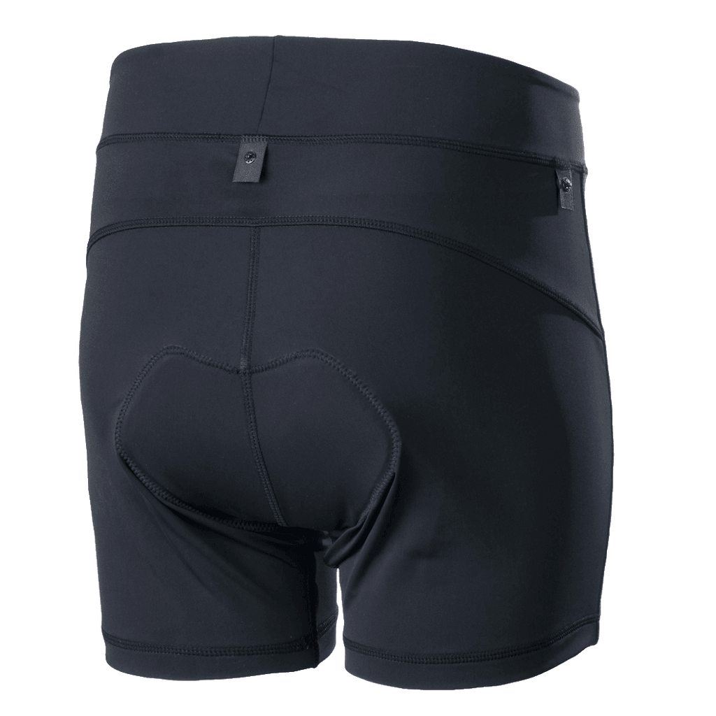 Alpinestars Women Stella Drop Inner Shorts, Black, Mountain Bike Liner Shorts, back view featuring integrated chamois padding and snap integration tabs, ergonomic compression fit for Enduro