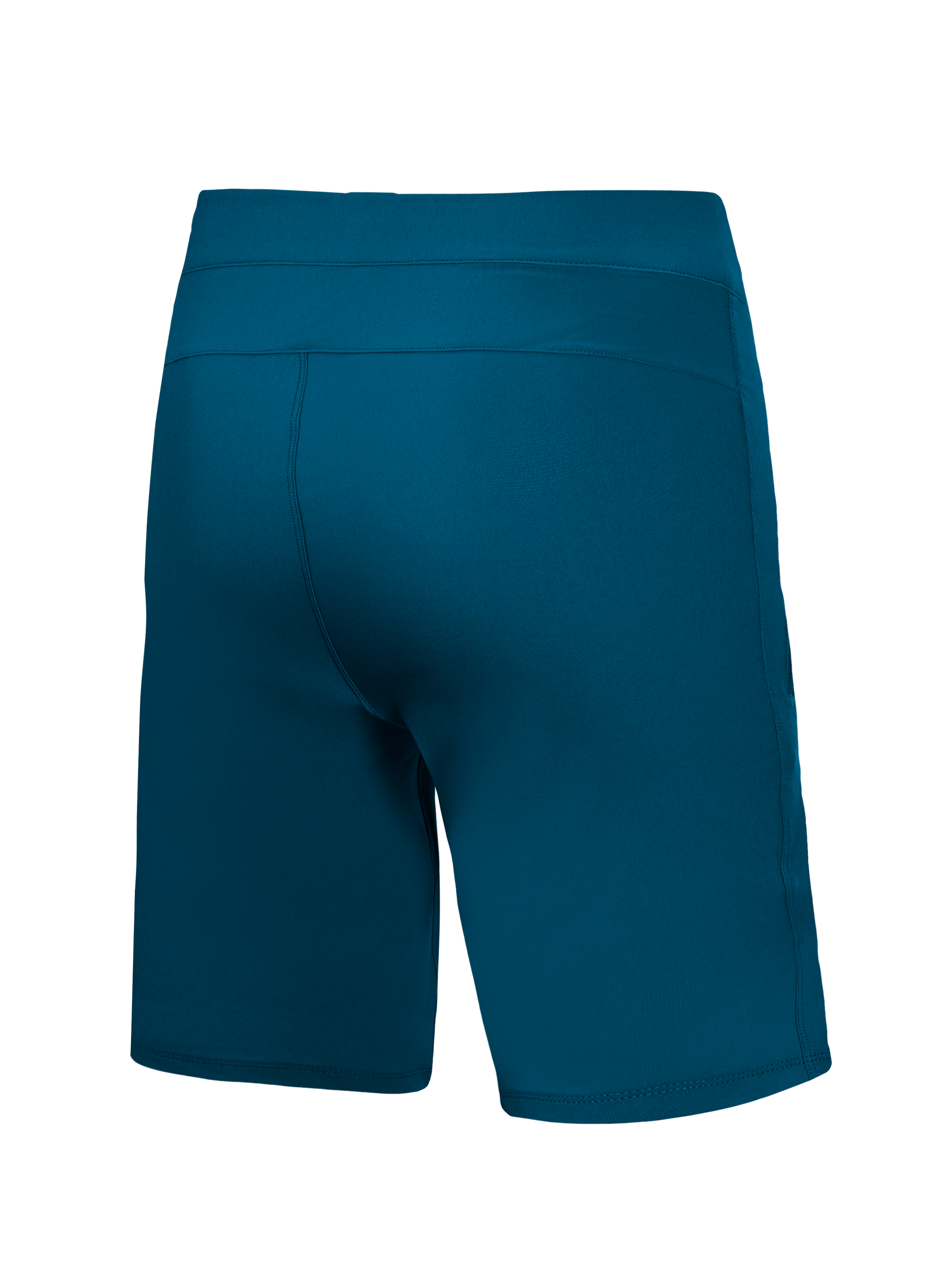 A-Dura Ride MTB Shorts in blue-green, back view of durable 4-way stretch cycling shorts for mountain biking performance.