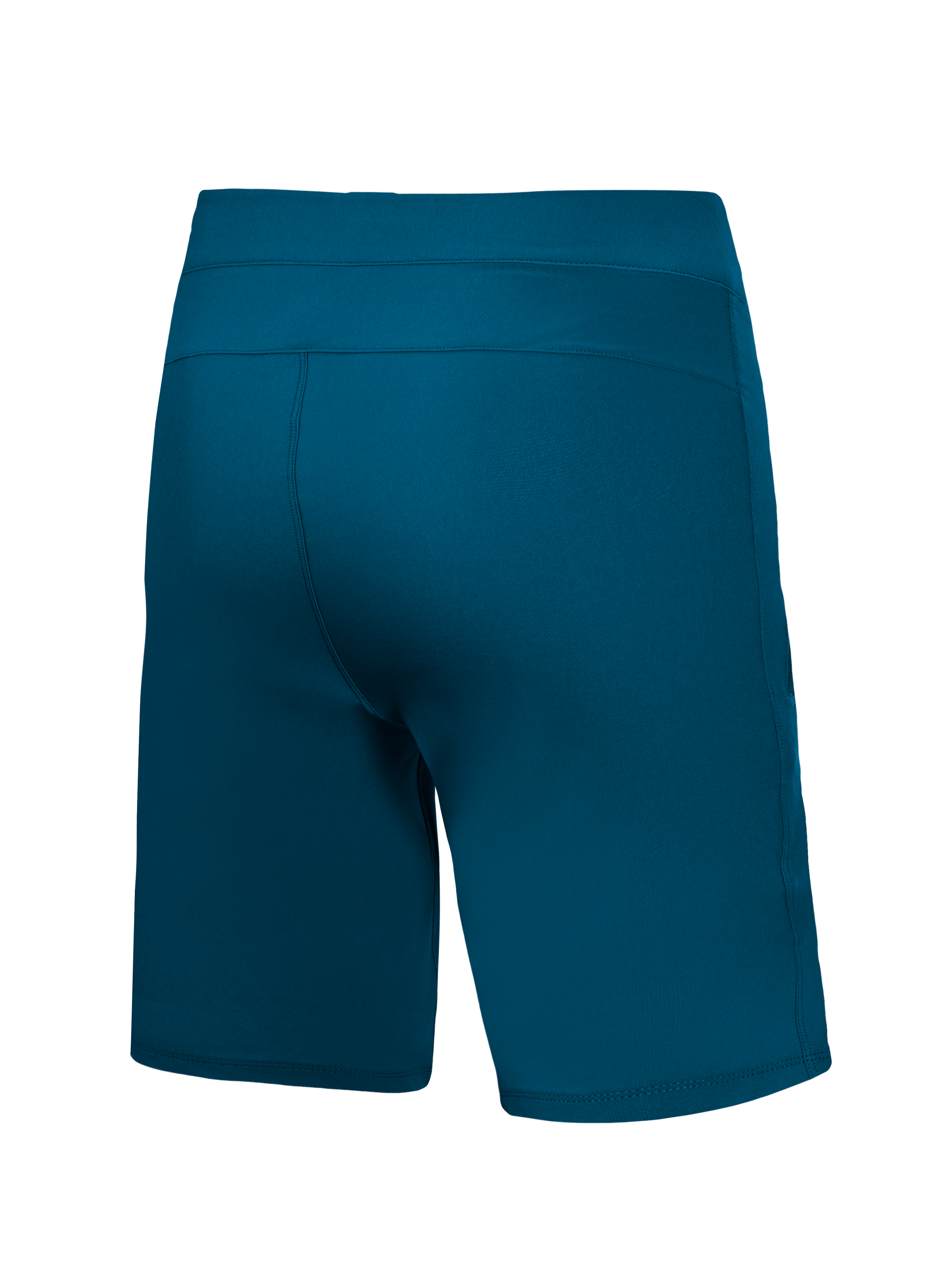 A-Dura Ride MTB Shorts in blue-green, back view of durable 4-way stretch cycling shorts for mountain biking performance.