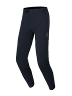 Alpinestars A-Aria Elite Pants, MTB Cycling Pants, Black Titanium, featuring laser-perforated ventilation on the thighs, magnetic buckle closure at the waist, and zippered pockets for off-road performance.