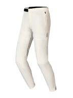Alpinestars A-Aria Elite Pants, Mountain Bike Pants, Ecru, featuring a black magnetic buckle closure, zippered side pocket, and laser-cut ventilation holes, performance-focused design for off-road cycling