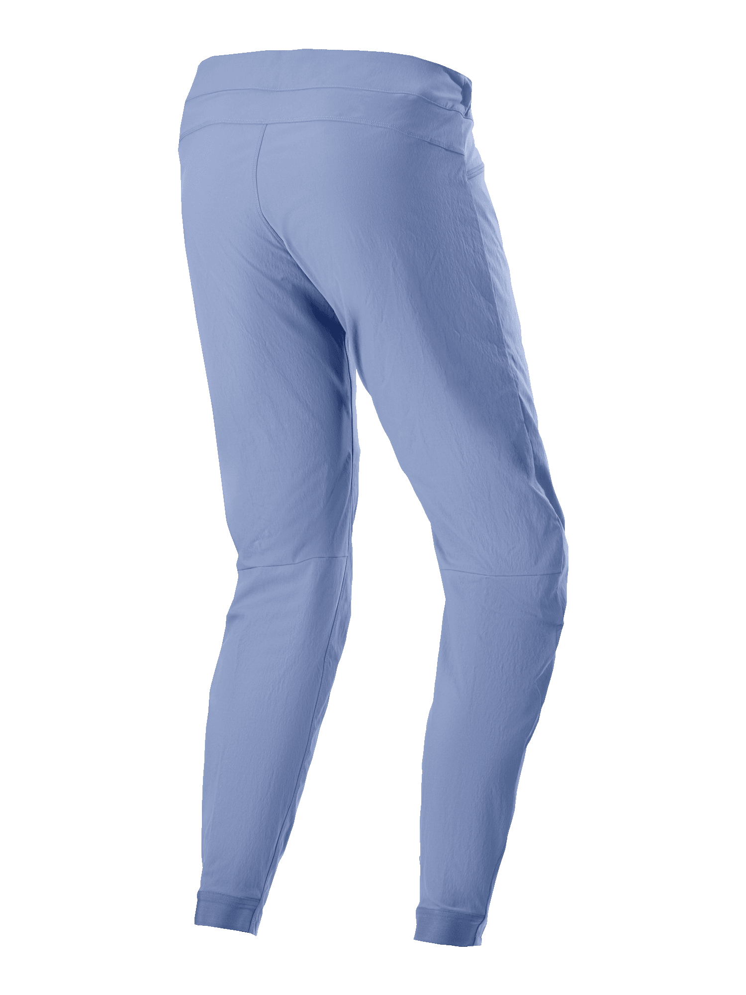 Alpinestars A-Dura Pants, Mountain Bike Pants, Infinity Blue, rear view showing tapered leg design and elasticated cuffs, durable 2-way stretch textile fabric for off-road cycling