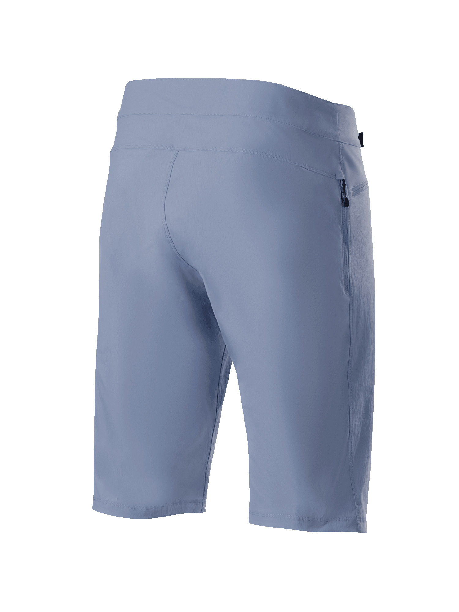 Alpinestars A-Dura Shorts, Infinity Blue, MTB cycling shorts, rear view featuring zippered pocket and technical stretch fabric, durable off-road apparel