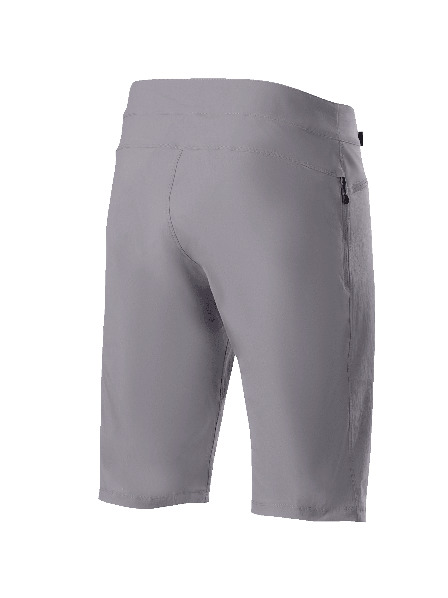 Alpinestars A-Dura Shorts, Mountain Bike Shorts, Dark Gray, rear three-quarter view showing durable two-way stretch fabric and side zippered pocket, technical cycling apparel