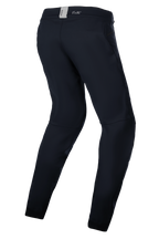 Alpinestars Stella A-Dura Thermal Pants, Women's MTB Pants, Black, technical outdoor gear for cold-weather riding, back-three-quarter view highlighting the pre-curved ergonomic fit and rear waistband with ASTARS branding.