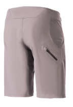 Alpinestars Women Stella Drop Algorithm Shorts, Mountain Bike Shorts, Sparrow Gray, back view featuring a bonded zippered leg pocket, technical stretch fabric with a women's specific fit, designed for performance trail and off-road cycling.