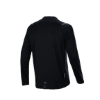 Alpinestars A-Dura Thermal Jersey, Back View, Black, Long Sleeve Mountain Bike Jersey featuring Extended Drop Tail and Textured Insulated Fabric with Small A-Dura Branding and Reflective Accents
