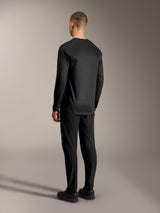 A-Dura Ride Long Sleeve Jersey in black, back view of performance MTB apparel with a jacquard stretch construction.