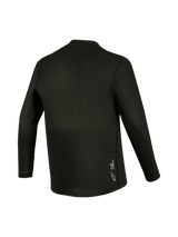 Alpinestars A-Dura Ride Long Sleeve Jersey, black back view with small logo graphic on lower hem, technical MTB gear.