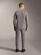 Alpinestars A-Dura Ride Long Sleeve Jersey in Gray, performance MTB top with jacquard stretch fabric and a dropped tail.