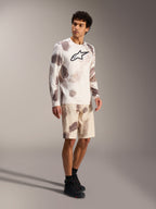 A-Dura Ride LS Jersey and Sand Camo Shorts, mountain bike performance gear with a bold chest logo and technical fit.