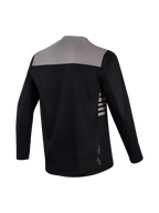 A-Dura Elite Long Sleeve Jersey 2.0 in black and gray, back view showing dropped tail and athletic MTB performance design.