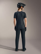 Black Stella A-Dura Ride Short Sleeve Jersey, back view, featuring Astars logo branding and casual MTB styling.