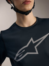 Black Women’s Stella A-Dura Ride Jersey featuring a silver Astars logo on the chest, technical mountain bike gear.