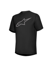 Black Stella A-Dura Ride Short Sleeve Jersey featuring a grey Astars chest logo, performance women's MTB cycling gear.