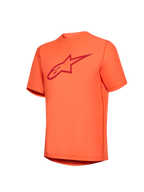 Orange Women's Stella A-Dura Ride Short Sleeve Jersey with a red Astars chest logo, performance MTB apparel.