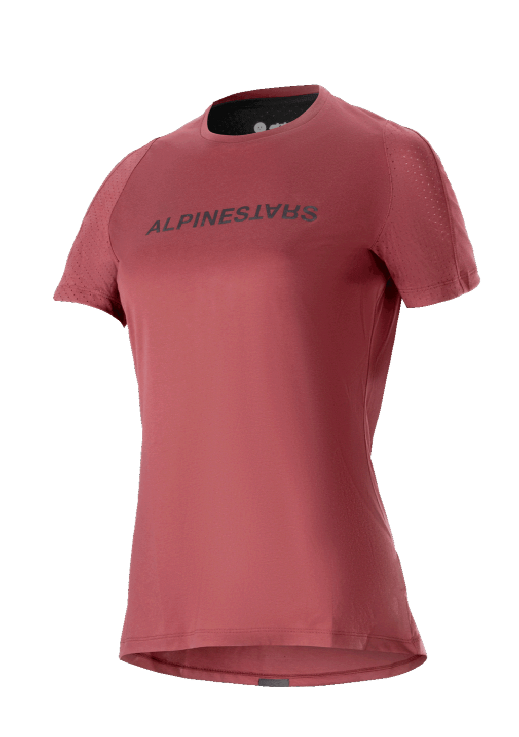 Alpinestars Women's Stella A-Dura Dri Switch Jersey, Short Sleeve MTB Shirt, Burgundy Red with Black Logo, Perforated Mesh Sleeves for Breathability, Performance Cycling Apparel