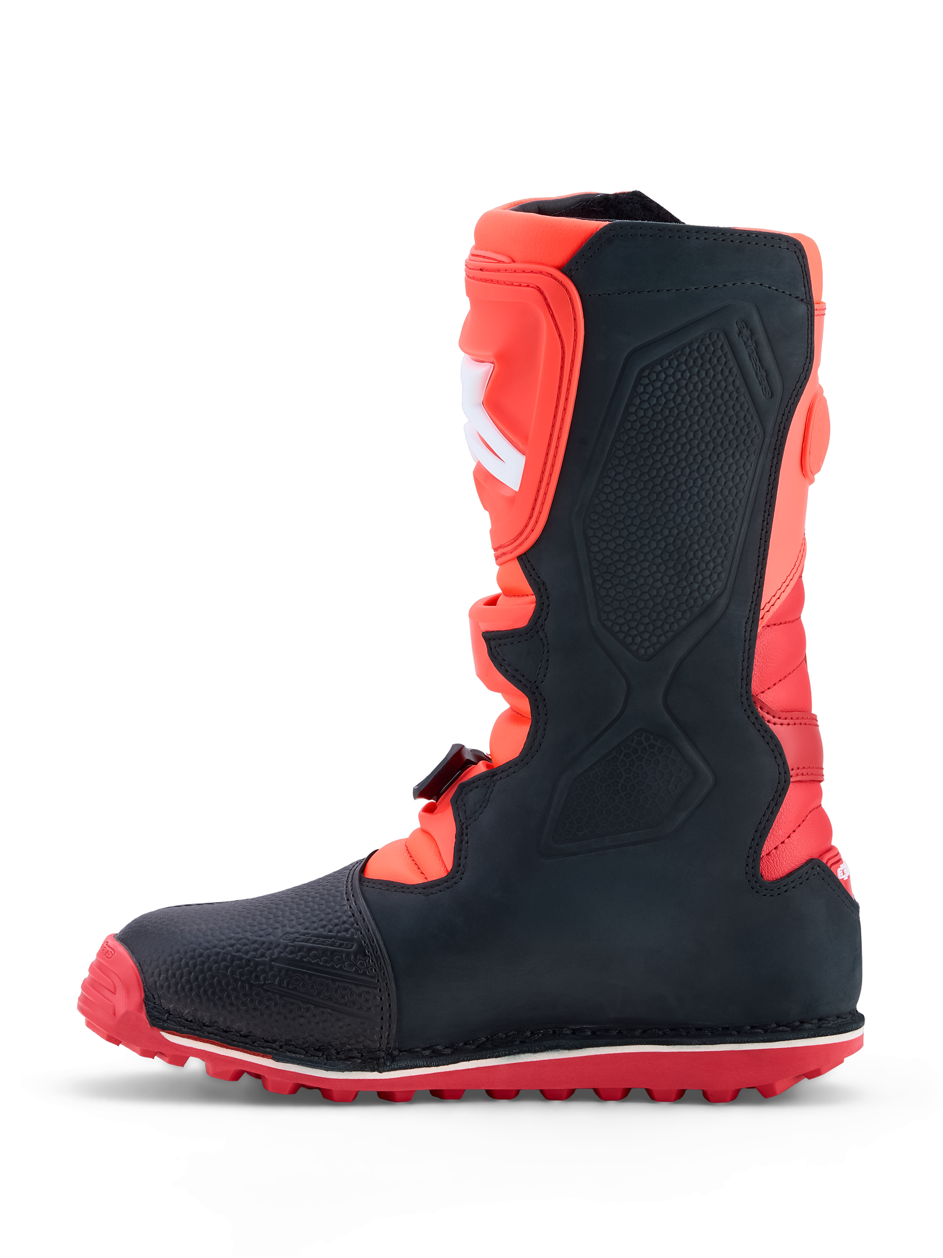 Alpinestars Tech-T Boots, Men's Trials Riding Boots, Red and Black, leather construction with high-grip rubber sole.