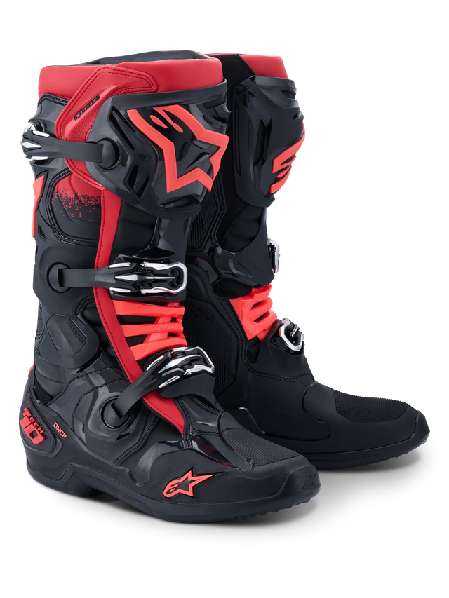 Tech 10s Tech 10 - Black Red MX Boots | Alpinestars®
