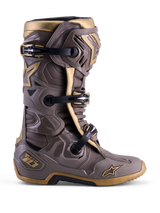 Alpinestars Limited Edition Tech 10 Air Gold motocross boot in Earth Brown Gold with a protective TPU shell.