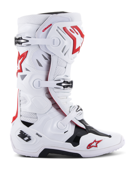 Tech 10 Supervented - White Red MX Boots | Alpinestars® Tech 10 Supervented - White Red MX Boots | Alpinestars®