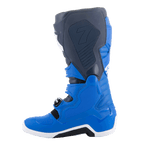 Alpinestars Tech 7 Boots, Motocross Boots, Alpine Blue, Night Navy, and Bright Red, medial side view showing protective TPU panels and reinforced construction for off-road racing