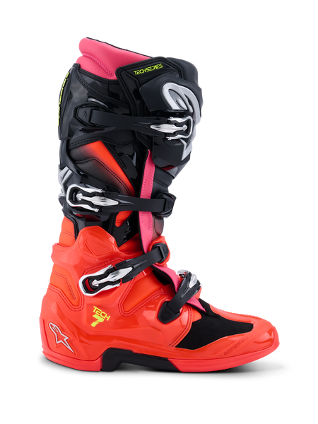 Alpinestars バイク用ブーツ ブラック/レッド/イエロー Tech 7 - Black MX Boots | Alpinestars®