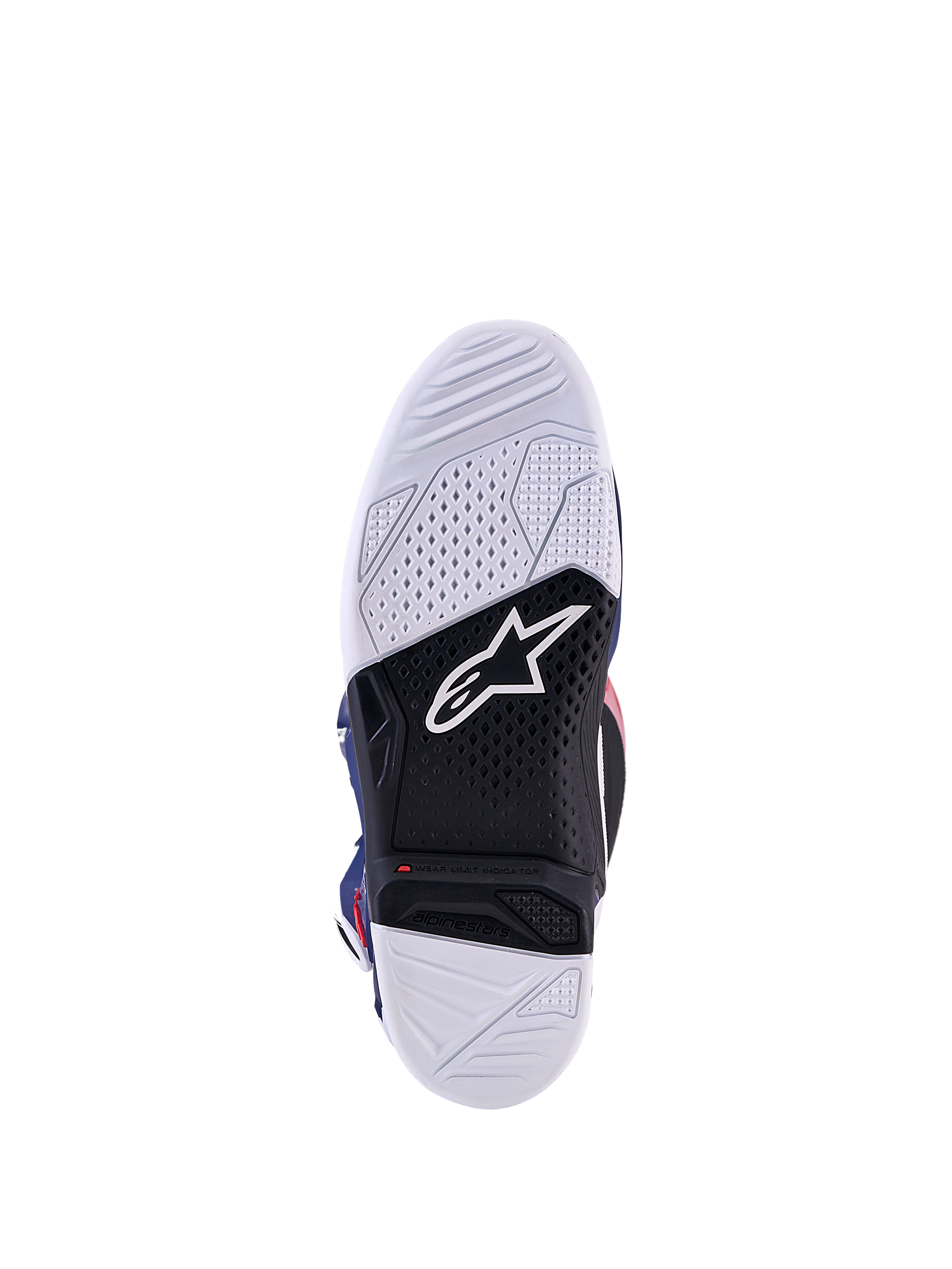 Alpinestars Limited Edition Tech 7 Unity Motocross Boots, Black and White sole with wear limit indicator.