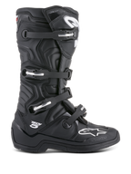 Alpinestars Tech 5 Boots, Black Motocross Boots, Unisex, Synthetic Microfiber and TPU, CE Certified, aluminum buckles.