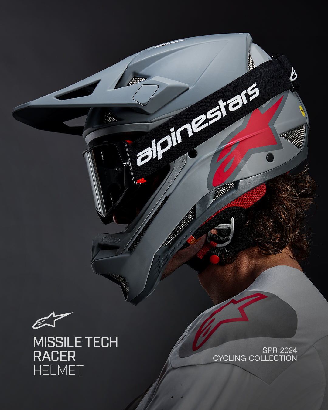 alpinestar mtb helm Missile Tech Racer - Gray Cycling Helmet
