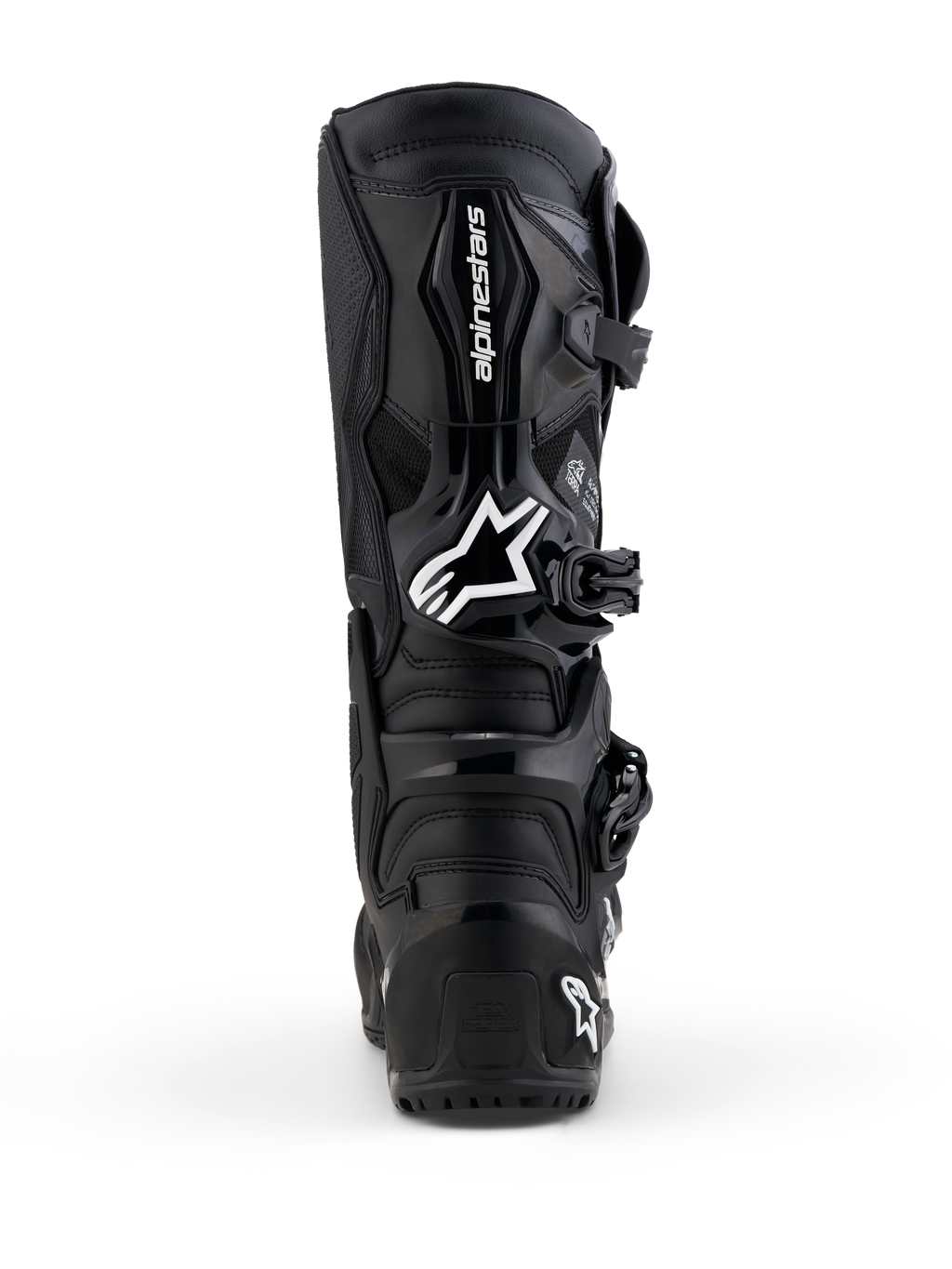 Alpinestars Tech 7 Enduro Gore-Tex Boots, Men's Waterproof Off-Road Boots, Black and Dark Gray, rear view with TPU protection.