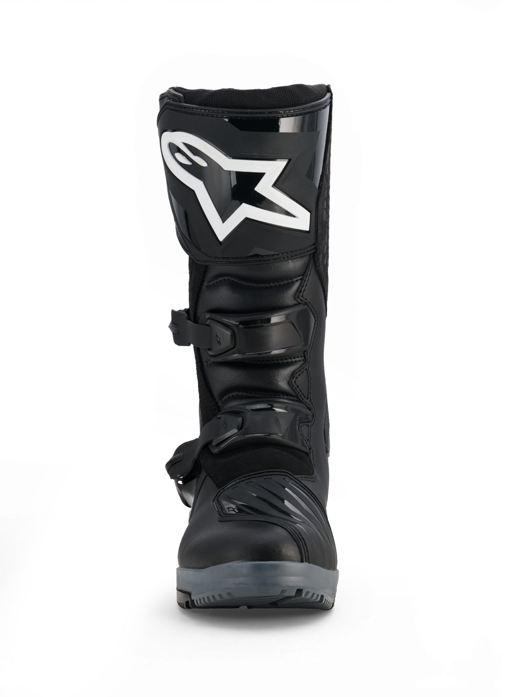 Alpinestars Corozal V2 Adventure Drystar® Boots, black motorcycle adventure boot with protective shin plate, adjustable buckles and rugged all-terrain sole