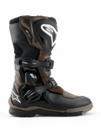 Alpinestars Corozal V2 Adventure Drystar Boots, Motorcycle Adventure Touring Boots, Brown and Black, waterproof construction with adjustable buckle straps, reinforced ankle and shin protection, rugged textured sole for all-terrain grip