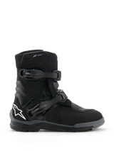Alpinestars Belize V2 Drystar Boots, Black Motorcycle Touring Boots, Dual Adjustable Buckle Straps, Reinforced Sole, Waterproof Drystar Technology, White Star Logo, Durable Weather-Resistant Construction