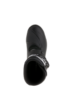 Alpinestars Belize Drystar® Boots, Adventure Touring Motorcycle Boots, Black, top-down view showing the entry aperture and reinforced shift pad, waterproof leather and microfiber construction