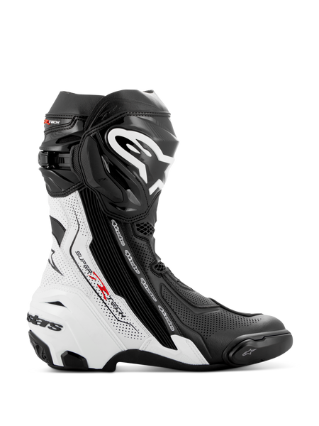 Alpinestars Supertech R バイクブーツ ホワイト/ブラック Supertech R Vented - Black Motorcycle Boots | Alpinestars®