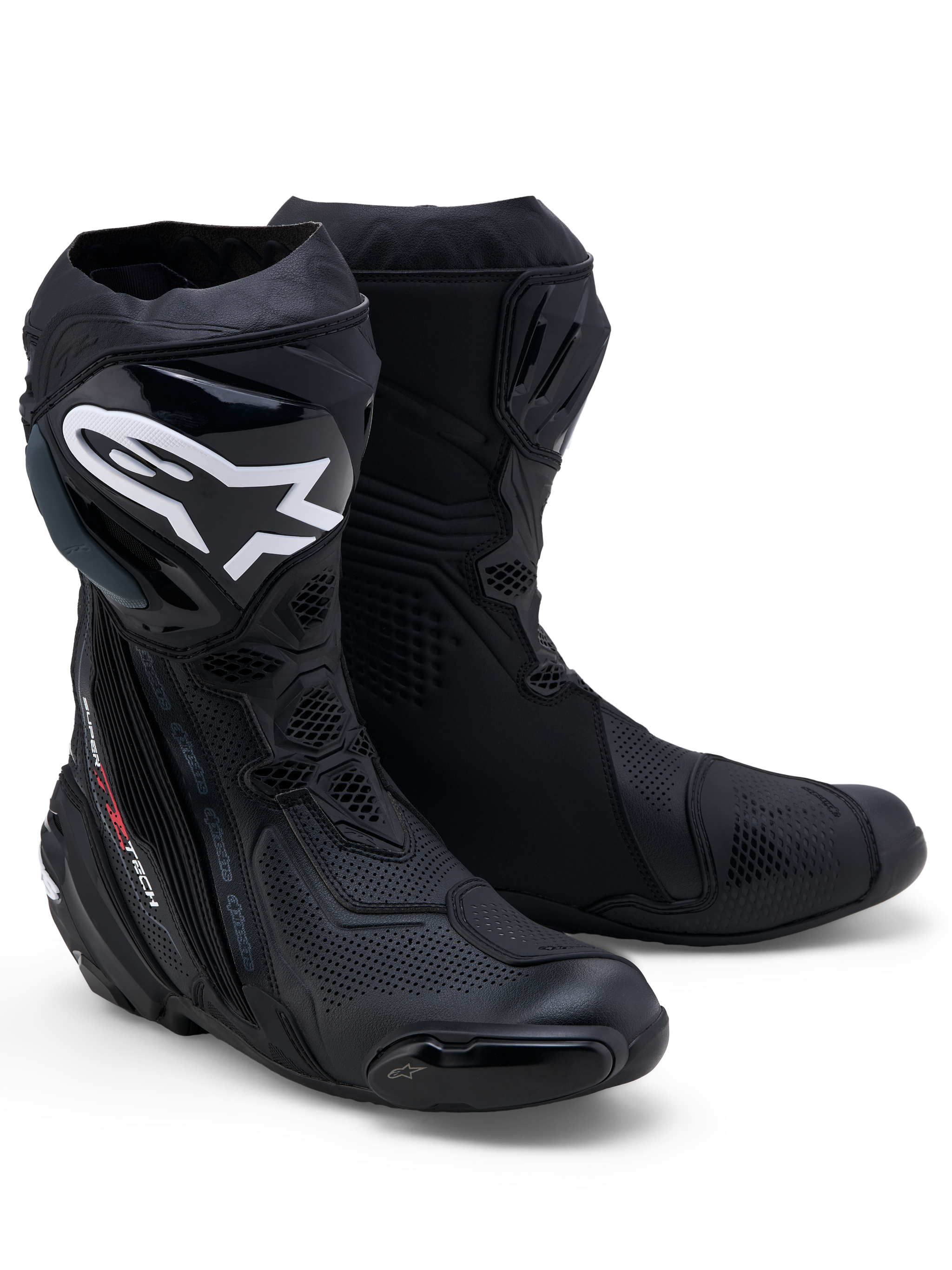 Supertech R Vented - Black Motorcycle Boots | Alpinestars®