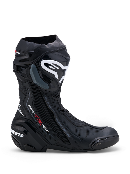 Supertech R Vented - Black Motorcycle Boots | Alpinestars®
