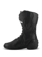 Alpinestars SMX-6 V3 Drystar® Boots, Black motorcycle performance boots, side profile showing high-cut microfiber construction, protective TPU panels, and Drystar branding