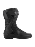 Alpinestars SMX-6 V3 GORE-TEX Boots, Black and Dark Gray, waterproof performance riding boots, featuring lateral TPU ankle brace and shin plate, ergonomic microfiber construction with 3D mesh panels, GORE-TEX logo on the side, specialized footwear for track and street performance