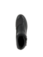 Alpinestars Women Stella Valencia Waterproof Boots, Motorcycle Boots, Black, top-down view highlighting accordion flex zones and textured shift pad, low-cut leather and suede design for touring