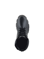 Alpinestars Ava Women's Boots, black leather urban motorcycle boots, top view showing lace closure and durable rubber sole.