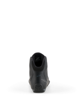 Alpinestars Celer Shoes, motorcycle riding shoes, Black and Dark Gray, rear view highlighting the reinforced heel, ankle collar, and subtle branding, technical microfiber construction for sport and racing riders