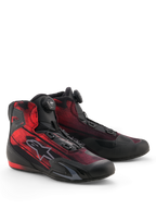 Alpinestars Celer Superair Shoes, Sport Motorcycle Riding Shoes, Black and Bright Red, featuring the Alpinestars Rotor Closure System and breathable airflow textile upper, sleek design with TPU reinforcements and textured grip sole