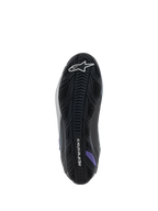 Alpinestars Stella Faster-4 Women's Motorcycle Riding Shoes, sole view, Black, Gray, and Violet, textured rubber grip.