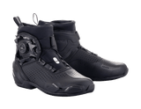 Alpinestars SP-2 Riding Shoes, Motorcycle Riding Shoes, Black, featuring a side BOA speed closure system, perforated microfiber upper for breathability, and a sleek low-profile sport design.