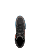 Alpinestars J-6 Waterproof Canvas motorcycle riding shoe, urban sneaker in Gray and Black with blue trim.