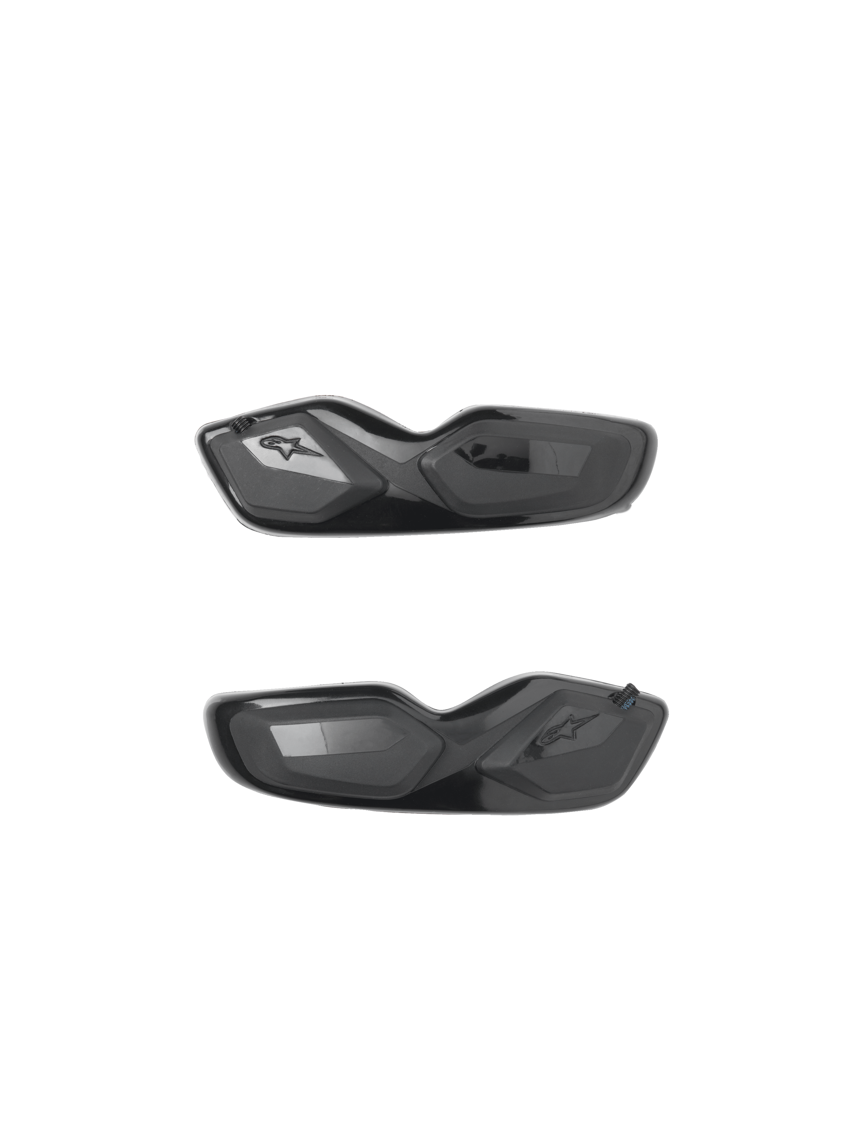 Alpinestars SMX-6 Toe Sliders, motorcycle boot replacement parts, Black, glossy and matte finish, aerodynamic design with embossed star logo, pair for racing and sport use